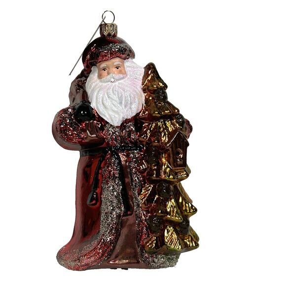 Glassware Art Studio Santa Blown Glass Ornament Made in Poland Tree Birdhouse - Picture 1 of 9